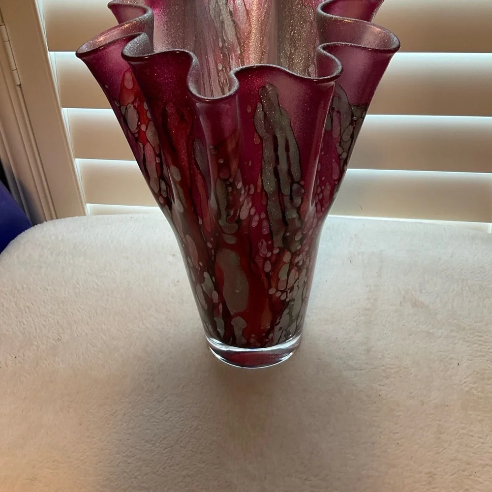 Elegant Purple and Silver Home Accent Vase